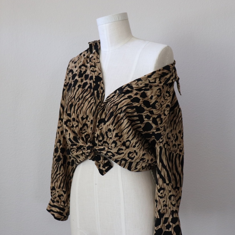 Leopard & Zebra print blouse